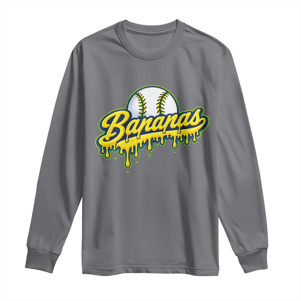 Funny Banana Baseball Long Sleeve Shirt Sports Team Baseball Drip Ice Cream Style TS10 Charcoal Print Your Wear