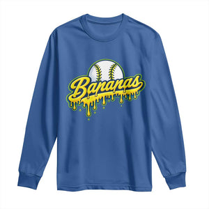 Funny Banana Baseball Long Sleeve Shirt Sports Team Baseball Drip Ice Cream Style TS10 Royal Blue Print Your Wear