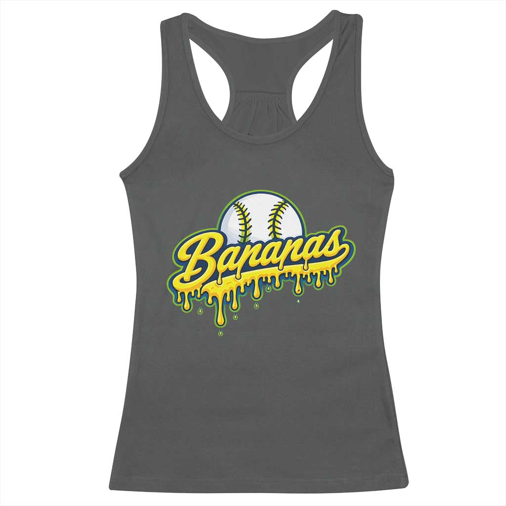 Funny Banana Baseball Racerback Tank Top Sports Team Baseball Drip Ice Cream Style TS10 Dark Heather Print Your Wear