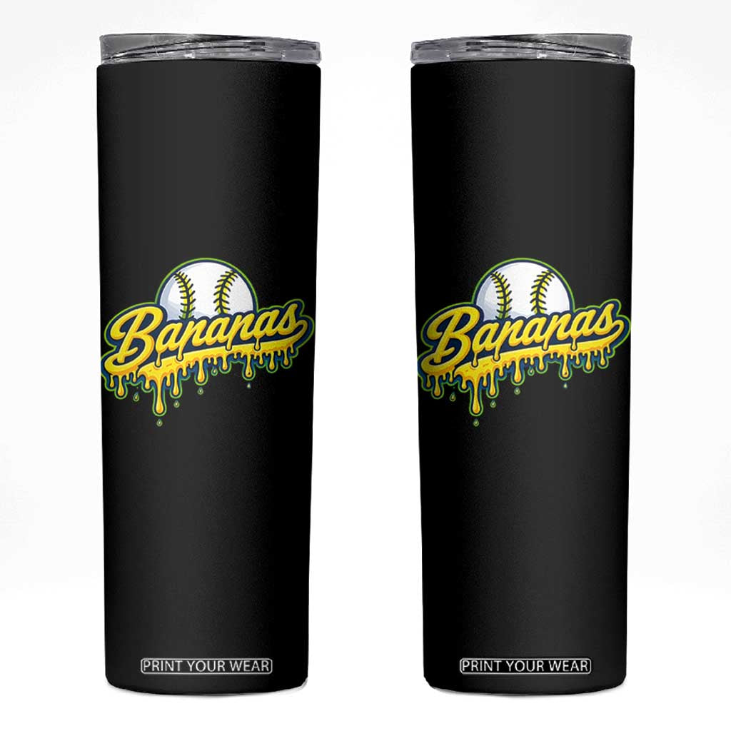 Funny Banana Baseball Skinny Tumbler Sports Team Baseball Drip Ice Cream Style TS10 Black Print Your Wear