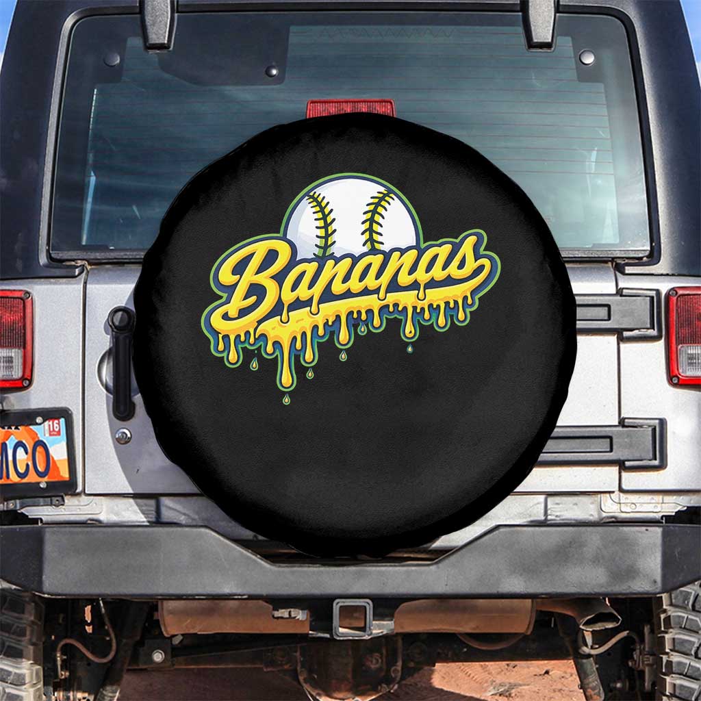 Funny Banana Baseball Spare Tire Cover Sports Team Baseball Drip Ice Cream Style TS10 No hole Black Print Your Wear