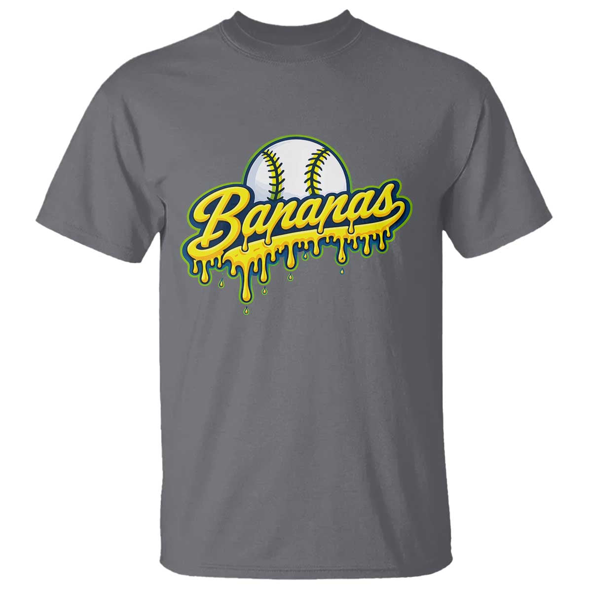 Funny Banana Baseball T Shirt Sports Team Baseball Drip Ice Cream Style TS10 Charcoal Print Your Wear