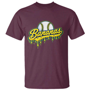 Funny Banana Baseball T Shirt Sports Team Baseball Drip Ice Cream Style TS10 Maroon Print Your Wear