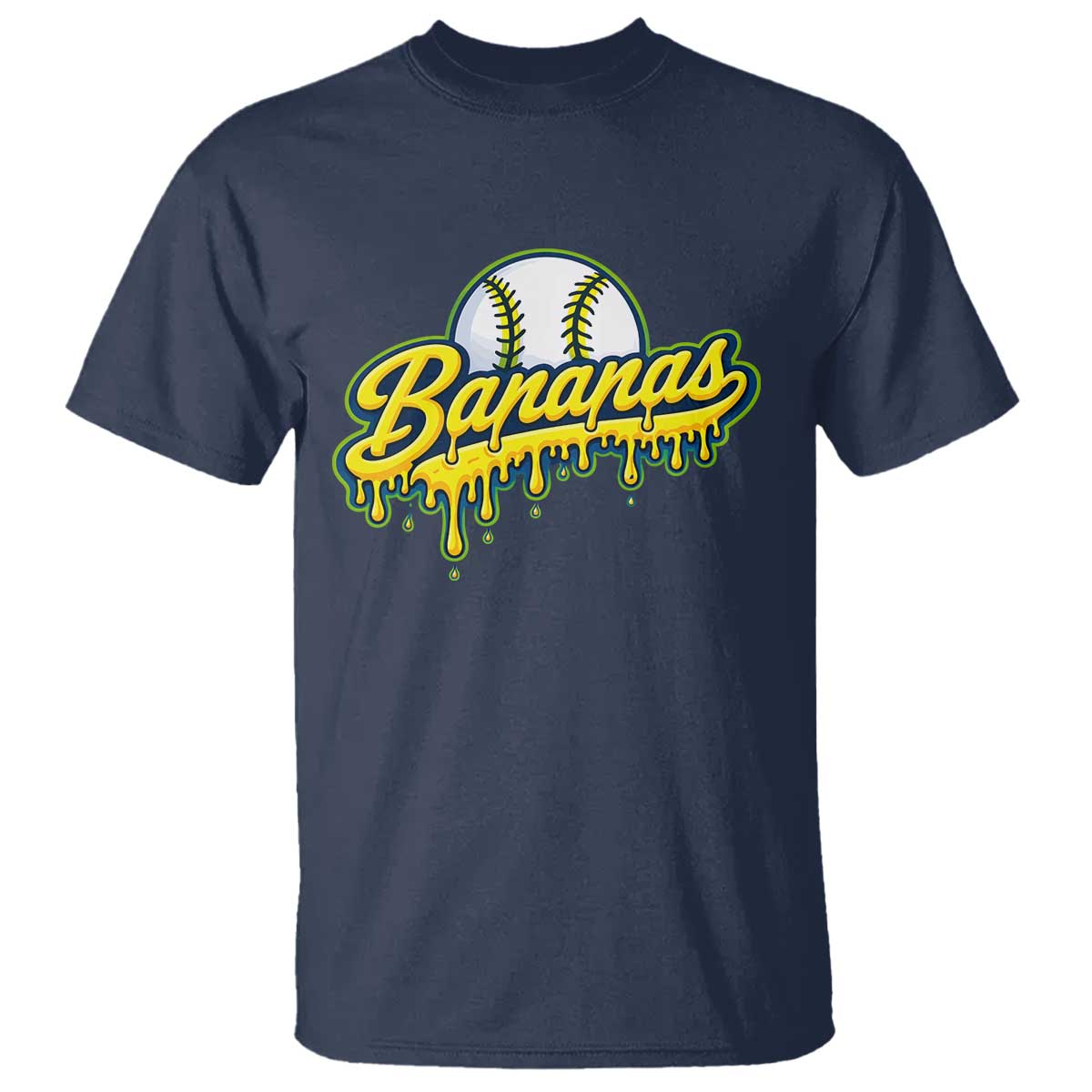 Funny Banana Baseball T Shirt Sports Team Baseball Drip Ice Cream Style TS10 Navy Print Your Wear