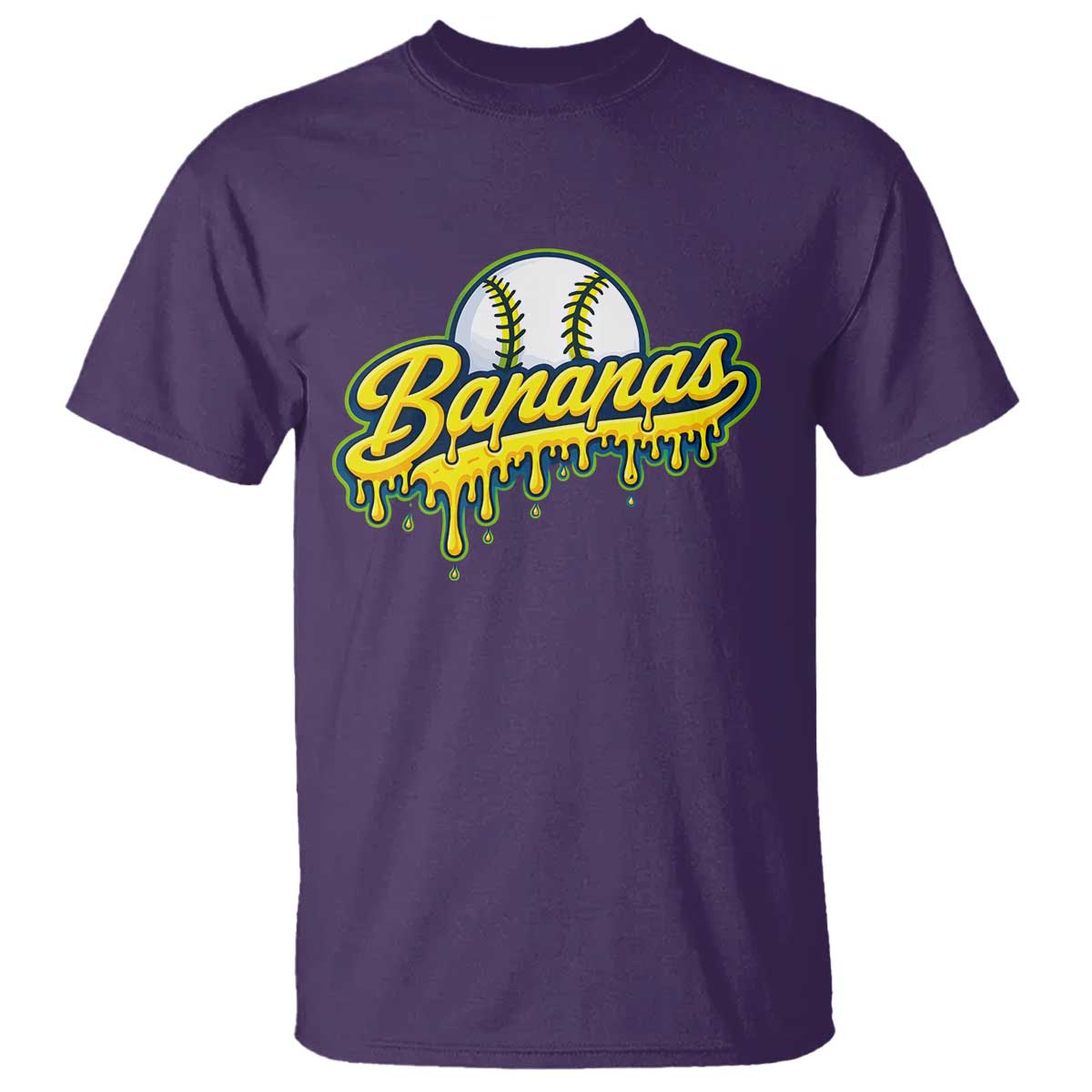 Funny Banana Baseball T Shirt Sports Team Baseball Drip Ice Cream Style TS10 Purple Print Your Wear