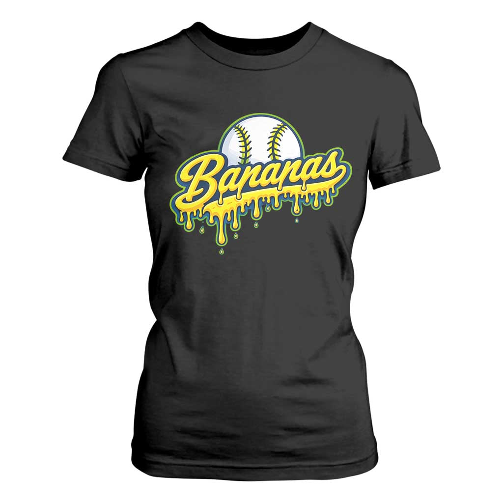 Funny Banana Baseball T Shirt For Women Sports Team Baseball Drip Ice Cream Style TS10 Black Print Your Wear