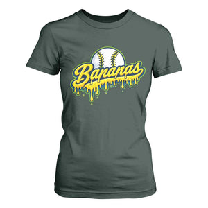 Funny Banana Baseball T Shirt For Women Sports Team Baseball Drip Ice Cream Style TS10 Dark Forest Green Print Your Wear