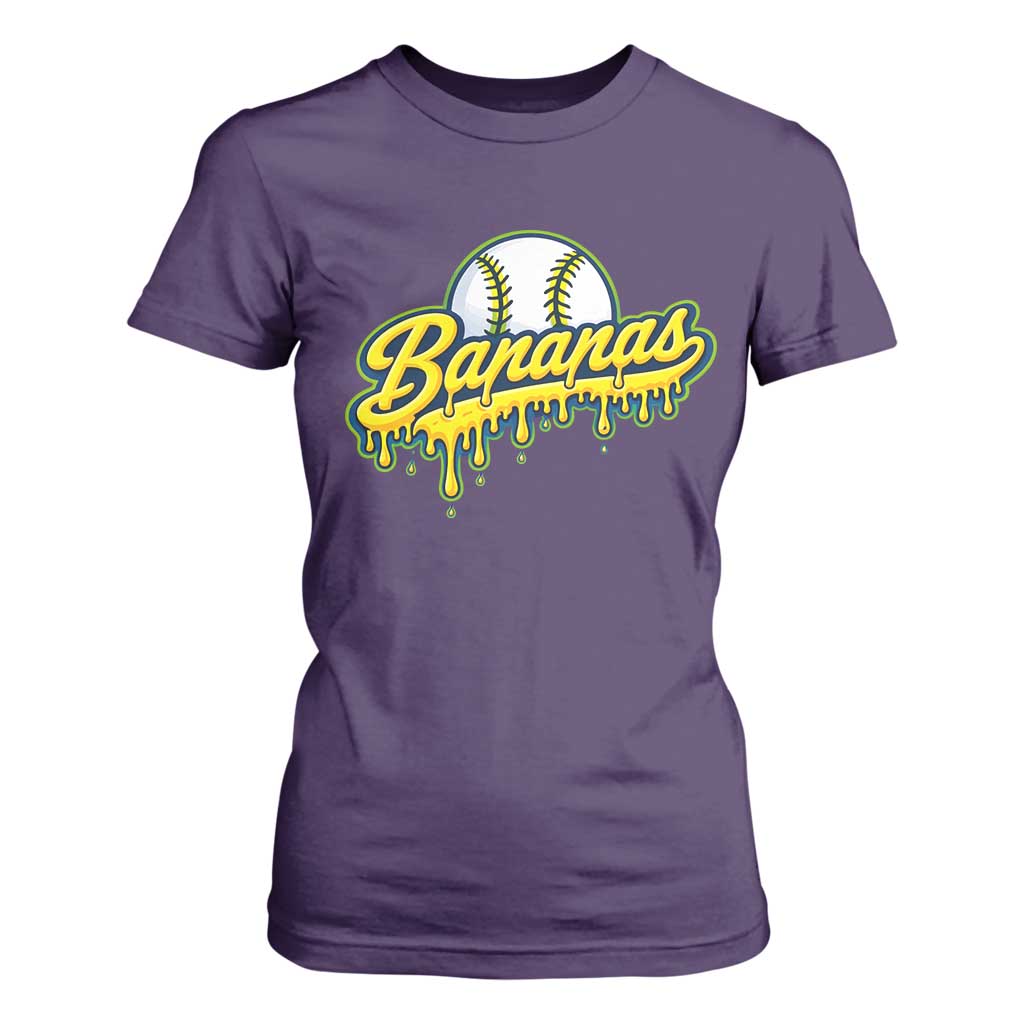 Funny Banana Baseball T Shirt For Women Sports Team Baseball Drip Ice Cream Style TS10 Purple Print Your Wear
