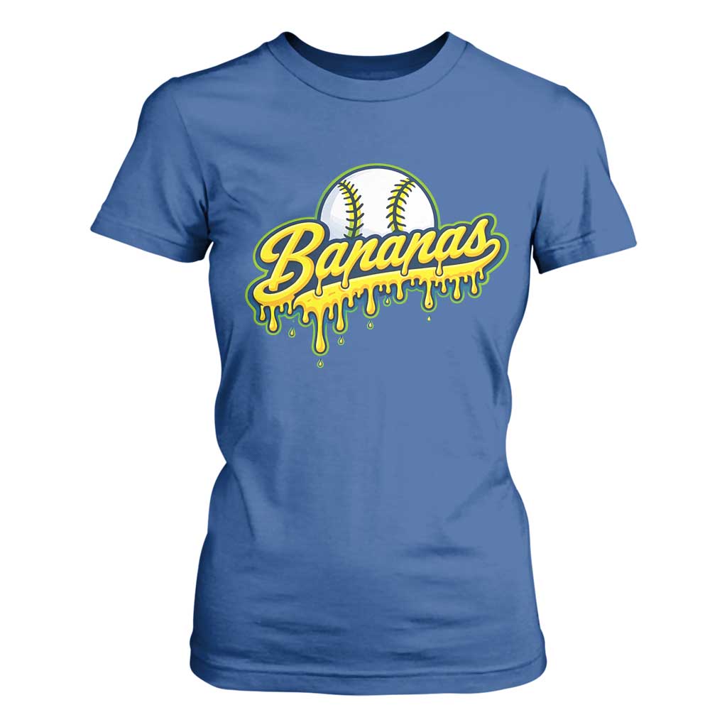 Funny Banana Baseball T Shirt For Women Sports Team Baseball Drip Ice Cream Style TS10 Royal Blue Print Your Wear