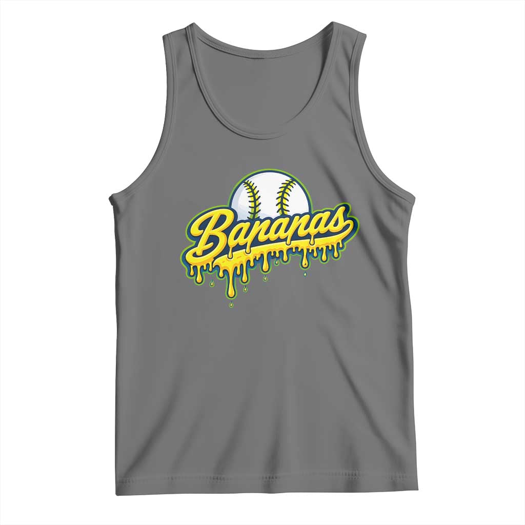 Funny Banana Baseball Tank Top Sports Team Baseball Drip Ice Cream Style TS10 Black Heather Print Your Wear