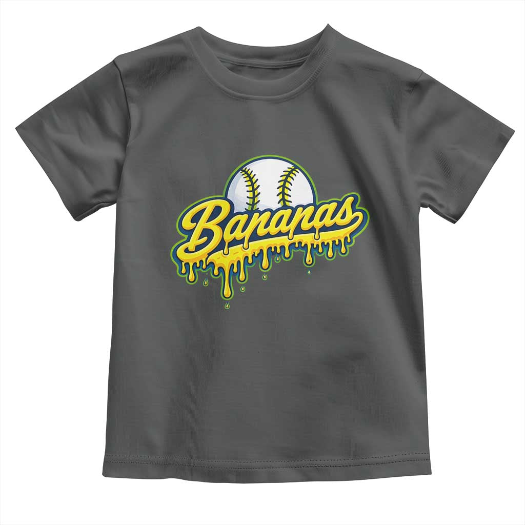 Funny Banana Baseball Toddler T Shirt Sports Team Baseball Drip Ice Cream Style TS10 Dark Heather Print Your Wear