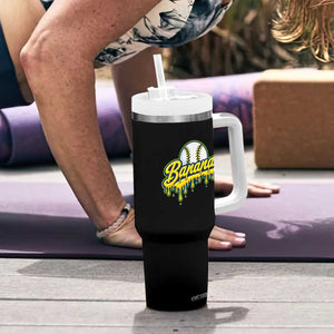 Funny Banana Baseball Tumbler With Handle Sports Team Baseball Drip Ice Cream Style TS10 Print Your Wear