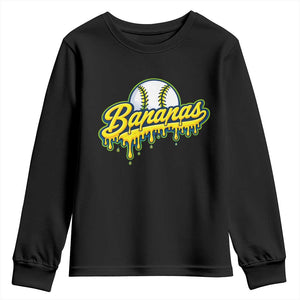 Funny Banana Baseball Youth Sweatshirt Sports Team Baseball Drip Ice Cream Style TS10 Black Print Your Wear