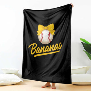 Bananas Coquette Bow Throw Blanket Banana Retro Popular Fruit Humor Cute Girls Kids TS10 Print Your Wear