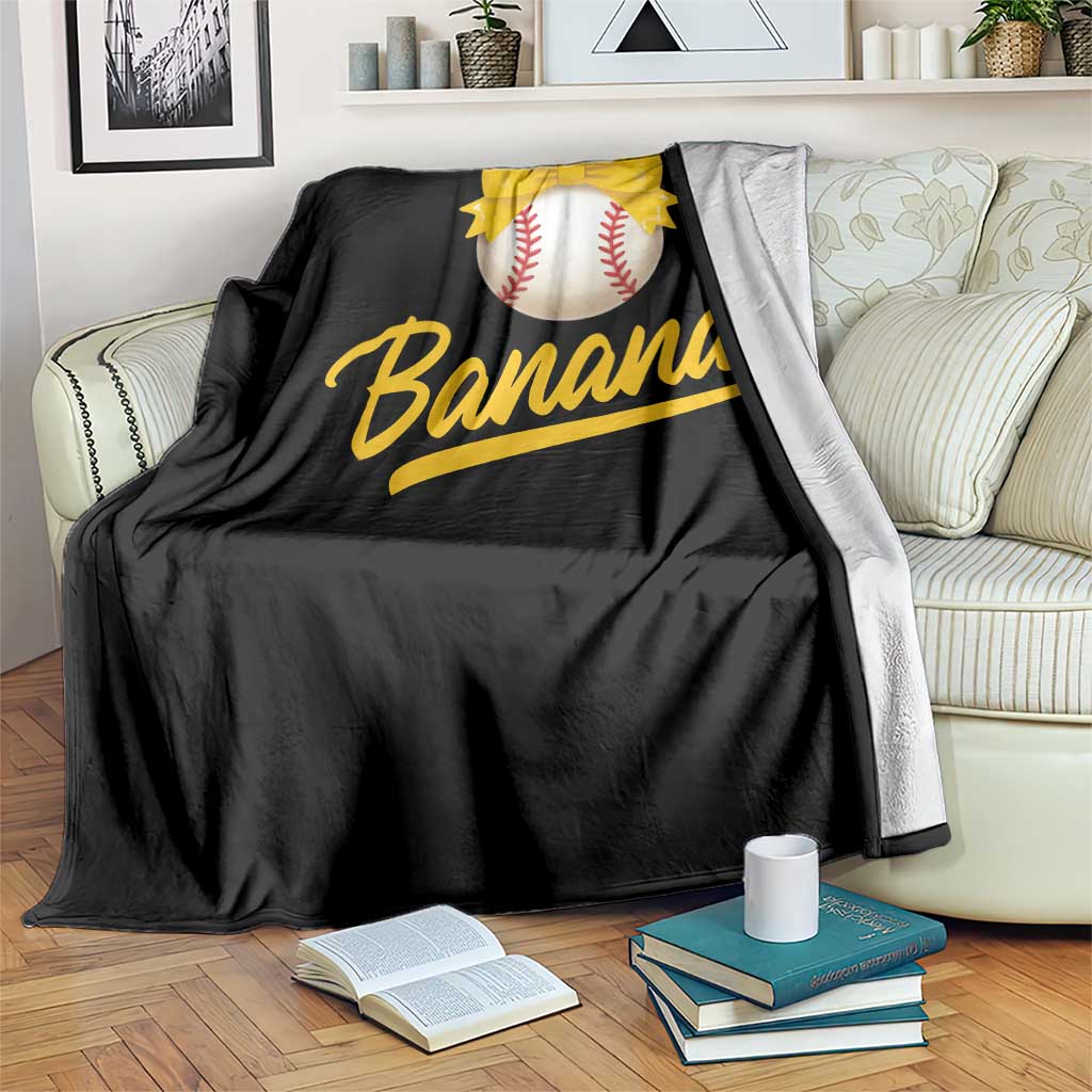 Bananas Coquette Bow Throw Blanket Banana Retro Popular Fruit Humor Cute Girls Kids TS10 Print Your Wear
