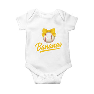 Bananas Coquette Bow Baby Onesie Banana Retro Popular Fruit Humor Cute Girls Kids TS10 White Print Your Wear