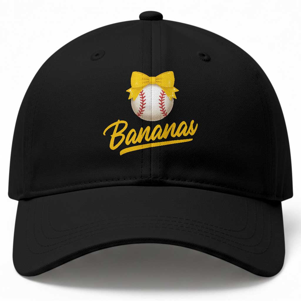 Bananas Coquette Bow Baseball Cap Banana Retro Popular Fruit Humor Cute Girls Kids