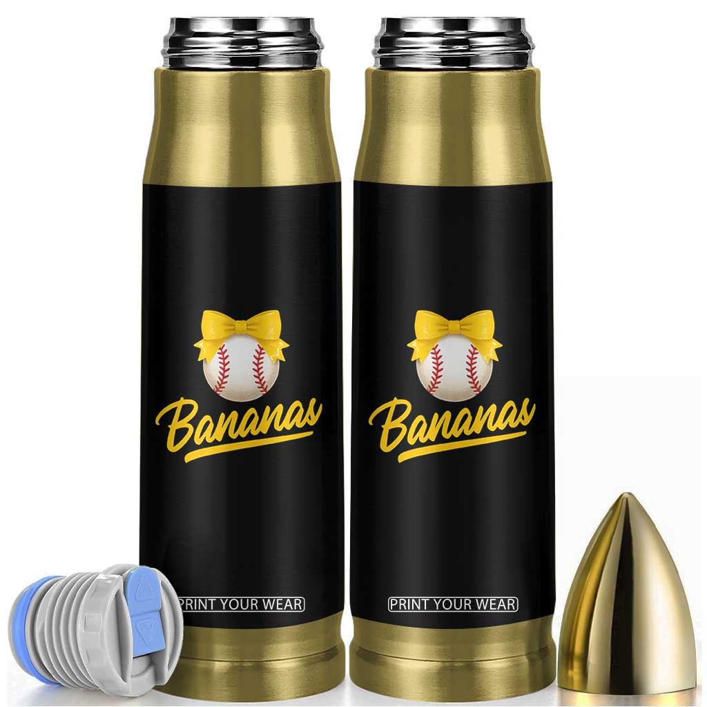 Bananas Coquette Bow Bullet Tumbler Banana Retro Popular Fruit Humor Cute Girls Kids TS10 Black Print Your Wear