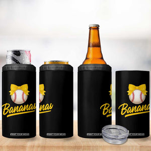 Bananas Coquette Bow 4 in 1 Can Cooler Tumbler Banana Retro Popular Fruit Humor Cute Girls Kids TS10 Print Your Wear