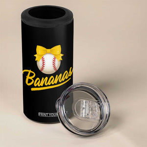 Bananas Coquette Bow 4 in 1 Can Cooler Tumbler Banana Retro Popular Fruit Humor Cute Girls Kids TS10 Print Your Wear