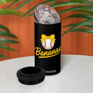 Bananas Coquette Bow 4 in 1 Can Cooler Tumbler Banana Retro Popular Fruit Humor Cute Girls Kids TS10 Print Your Wear