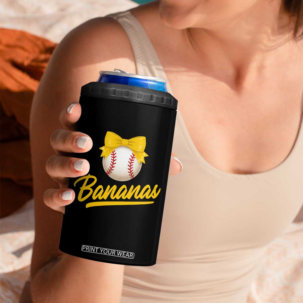 Bananas Coquette Bow 4 in 1 Can Cooler Tumbler Banana Retro Popular Fruit Humor Cute Girls Kids TS10 Print Your Wear