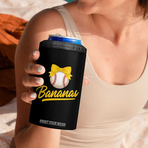 Bananas Coquette Bow 4 in 1 Can Cooler Tumbler Banana Retro Popular Fruit Humor Cute Girls Kids TS10 Print Your Wear