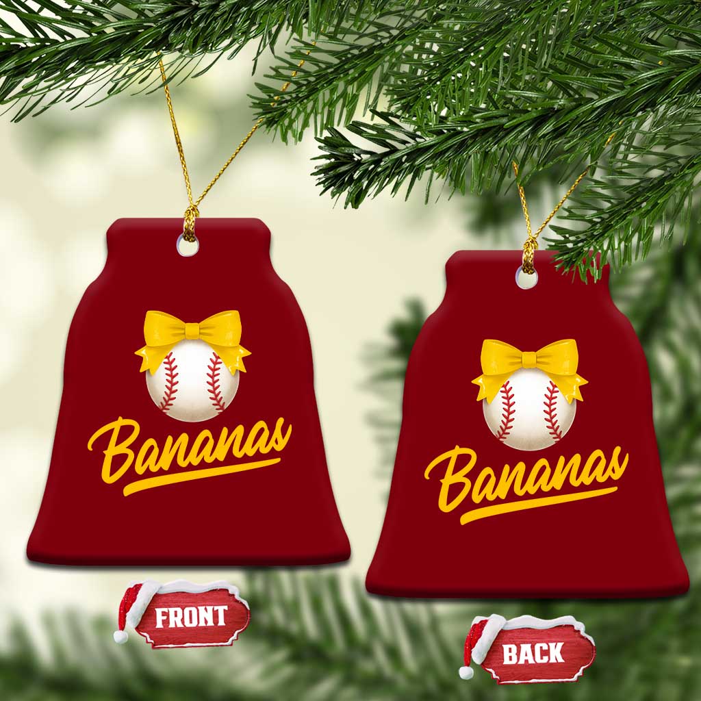 Bananas Coquette Bow Ceramic Ornament Banana Retro Popular Fruit Humor Cute Girls Kids TS10 Print Your Wear