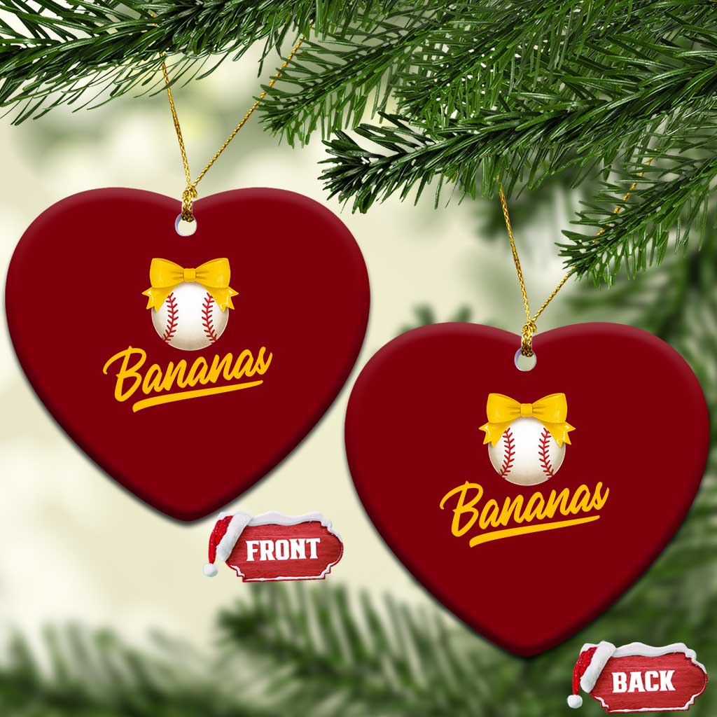 Bananas Coquette Bow Ceramic Ornament Banana Retro Popular Fruit Humor Cute Girls Kids TS10 Print Your Wear