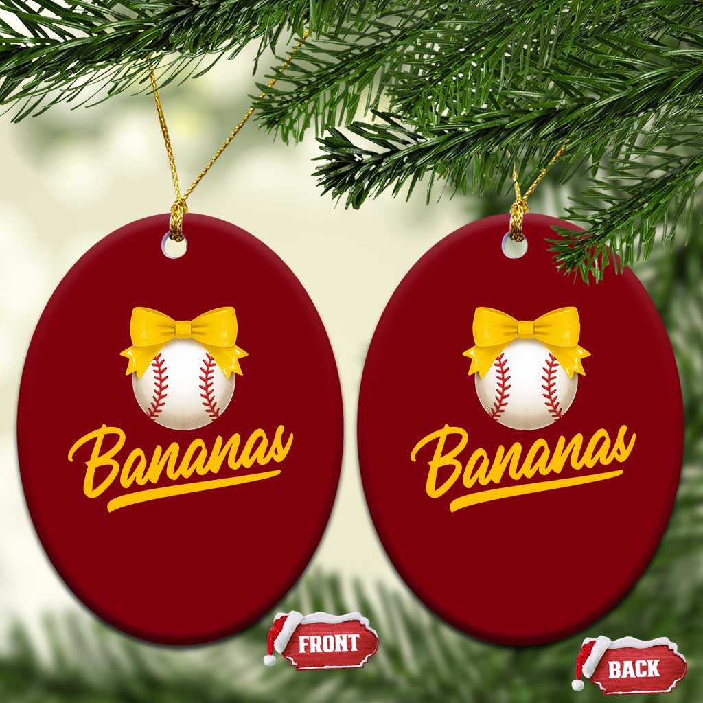 Bananas Coquette Bow Ceramic Ornament Banana Retro Popular Fruit Humor Cute Girls Kids TS10 Print Your Wear