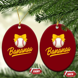 Bananas Coquette Bow Ceramic Ornament Banana Retro Popular Fruit Humor Cute Girls Kids TS10 Print Your Wear