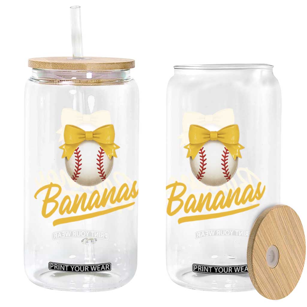 Bananas Coquette Bow Glass Can Banana Retro Popular Fruit Humor Cute Girls Kids TS10 Print Your Wear