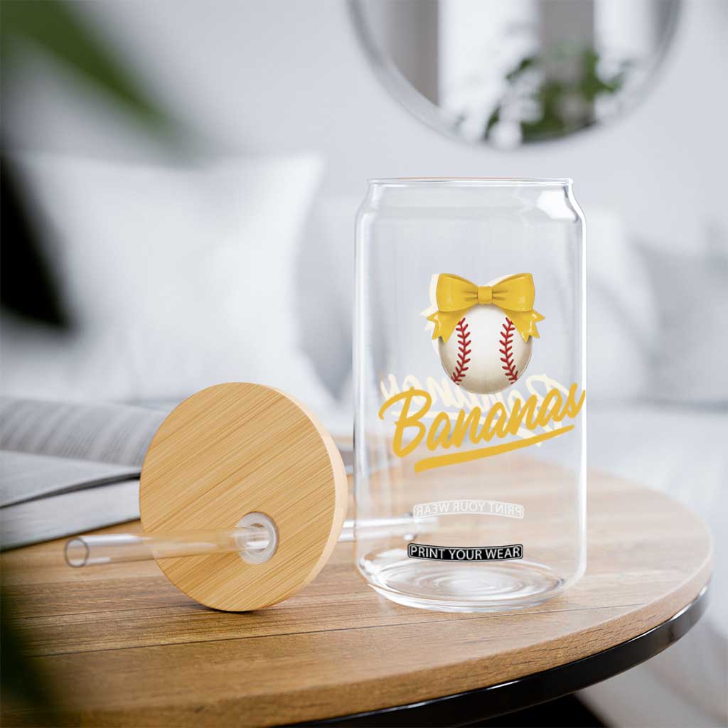 Bananas Coquette Bow Glass Can Banana Retro Popular Fruit Humor Cute Girls Kids TS10 Print Your Wear