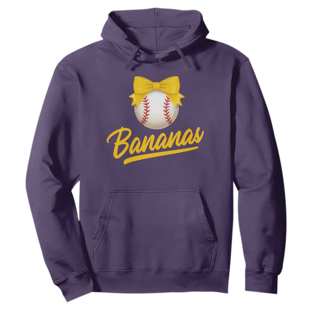 Bananas Coquette Bow Hoodie Banana Retro Popular Fruit Humor Cute Girls Kids TS10 Purple Print Your Wear