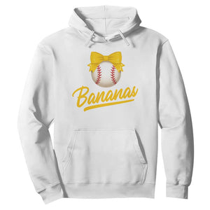 Bananas Coquette Bow Hoodie Banana Retro Popular Fruit Humor Cute Girls Kids TS10 White Print Your Wear
