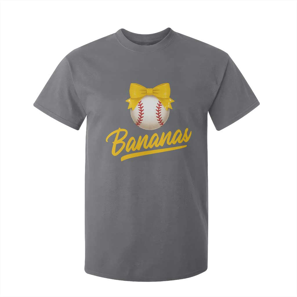 Bananas Coquette Bow T Shirt For Kid Banana Retro Popular Fruit Humor Cute Girls Kids TS10 Charcoal Print Your Wear