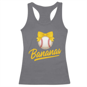 Bananas Coquette Bow Racerback Tank Top Banana Retro Popular Fruit Humor Cute Girls Kids TS10 Charcoal Print Your Wear