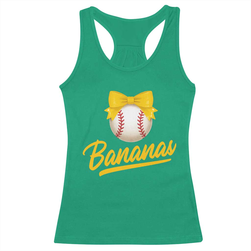 Bananas Coquette Bow Racerback Tank Top Banana Retro Popular Fruit Humor Cute Girls Kids TS10 Irish Green Print Your Wear