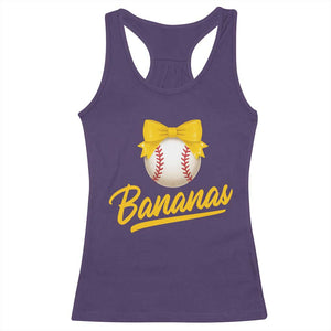 Bananas Coquette Bow Racerback Tank Top Banana Retro Popular Fruit Humor Cute Girls Kids TS10 Purple Print Your Wear