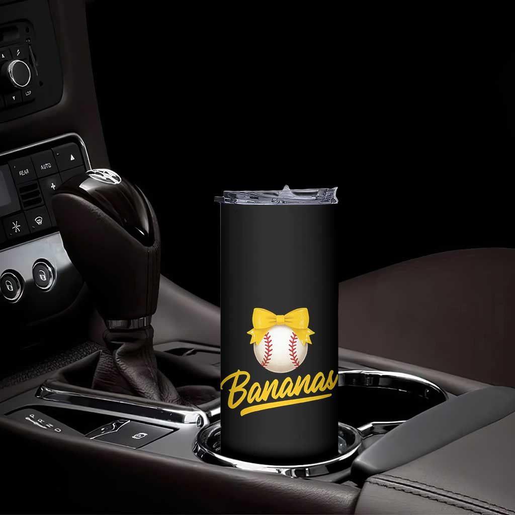 Bananas Coquette Bow Skinny Tumbler Banana Retro Popular Fruit Humor Cute Girls Kids TS10 Print Your Wear