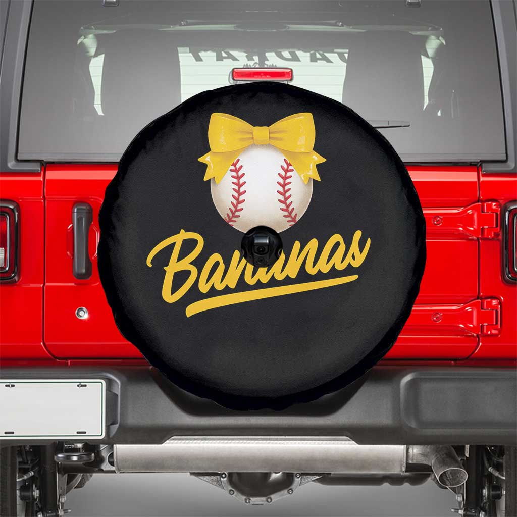 Bananas Coquette Bow Spare Tire Cover Banana Retro Popular Fruit Humor Cute Girls Kids TS10 Black Print Your Wear