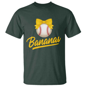 Bananas Coquette Bow T Shirt Banana Retro Popular Fruit Humor Cute Girls Kids TS10 Dark Forest Green Print Your Wear