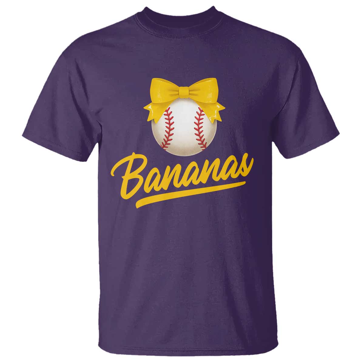 Bananas Coquette Bow T Shirt Banana Retro Popular Fruit Humor Cute Girls Kids TS10 Purple Print Your Wear