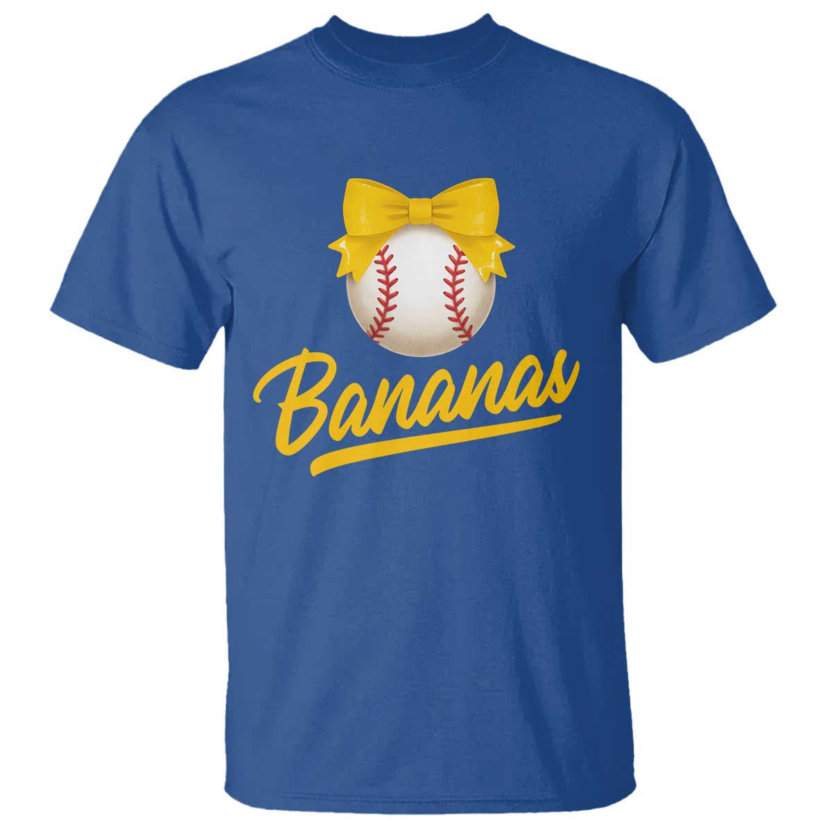 Bananas Coquette Bow T Shirt Banana Retro Popular Fruit Humor Cute Girls Kids TS10 Royal Blue Print Your Wear