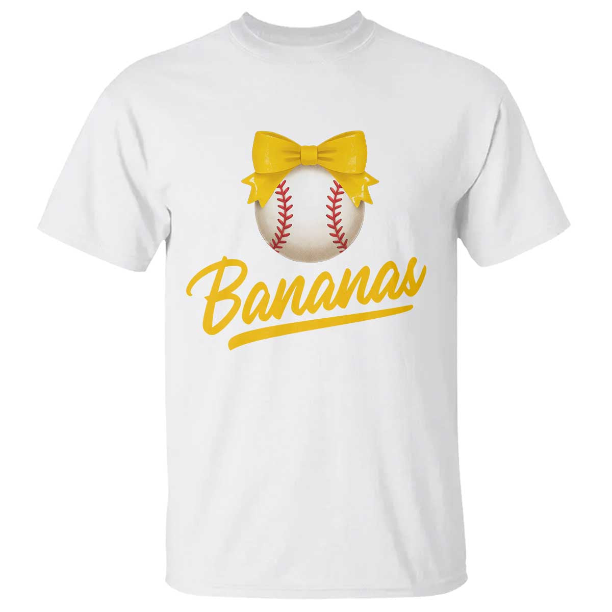 Bananas Coquette Bow T Shirt Banana Retro Popular Fruit Humor Cute Girls Kids TS10 White Print Your Wear