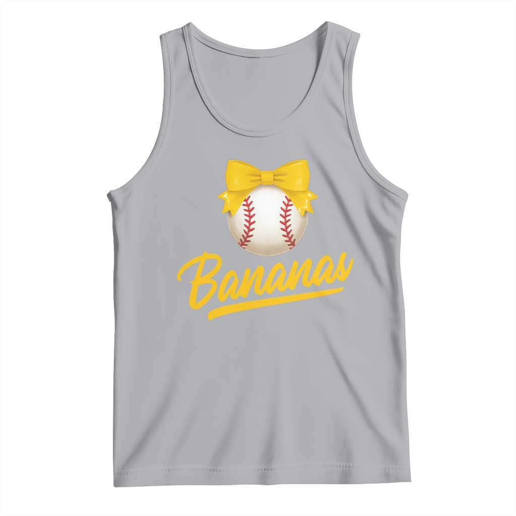 Bananas Coquette Bow Tank Top Banana Retro Popular Fruit Humor Cute Girls Kids TS10 Athletic Heather Print Your Wear