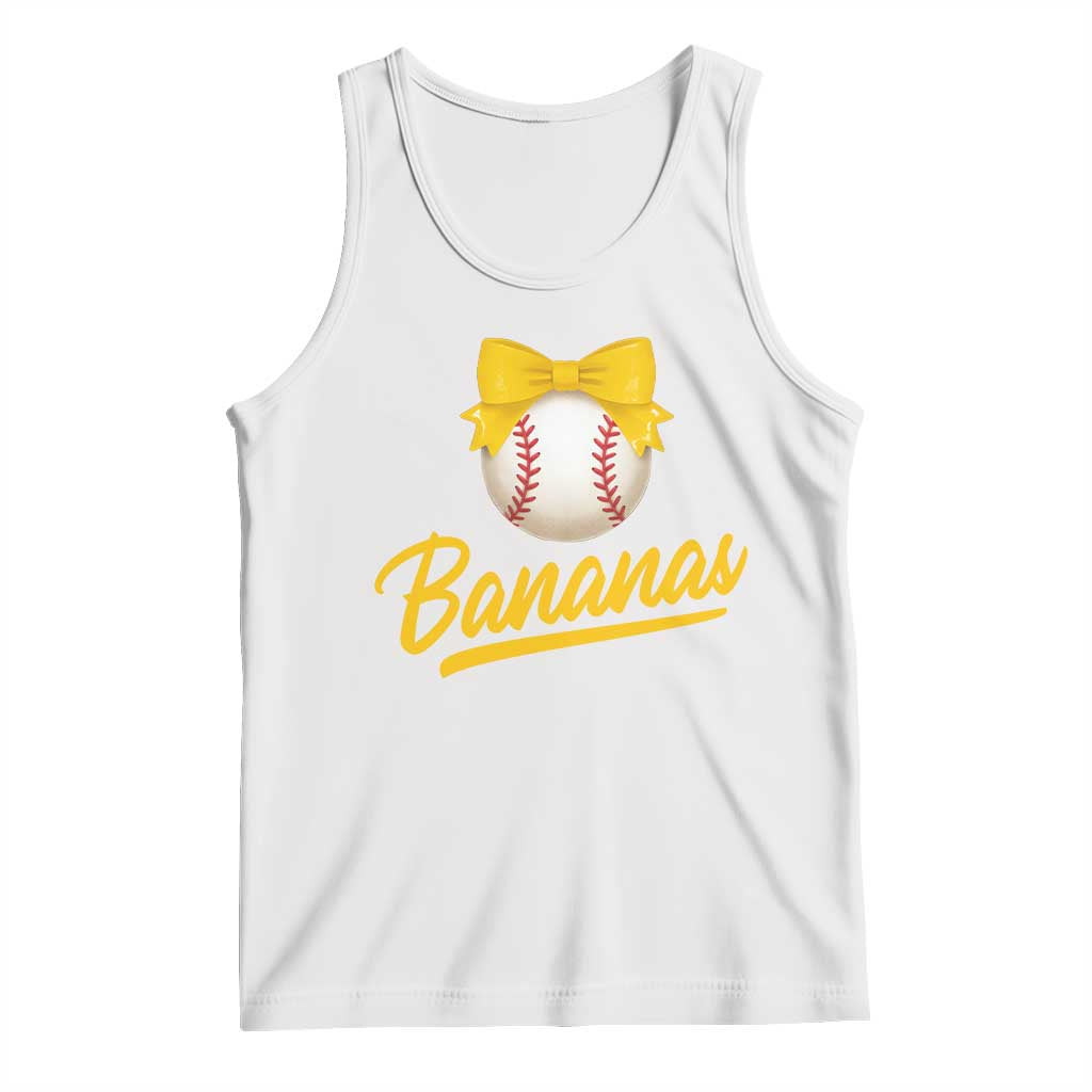 Bananas Coquette Bow Tank Top Banana Retro Popular Fruit Humor Cute Girls Kids TS10 White Print Your Wear