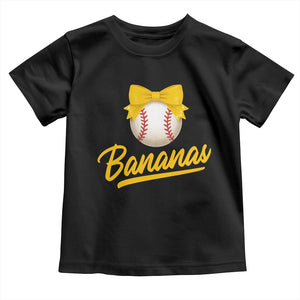 Bananas Coquette Bow Toddler T Shirt Banana Retro Popular Fruit Humor Cute Girls Kids TS10 Black Print Your Wear