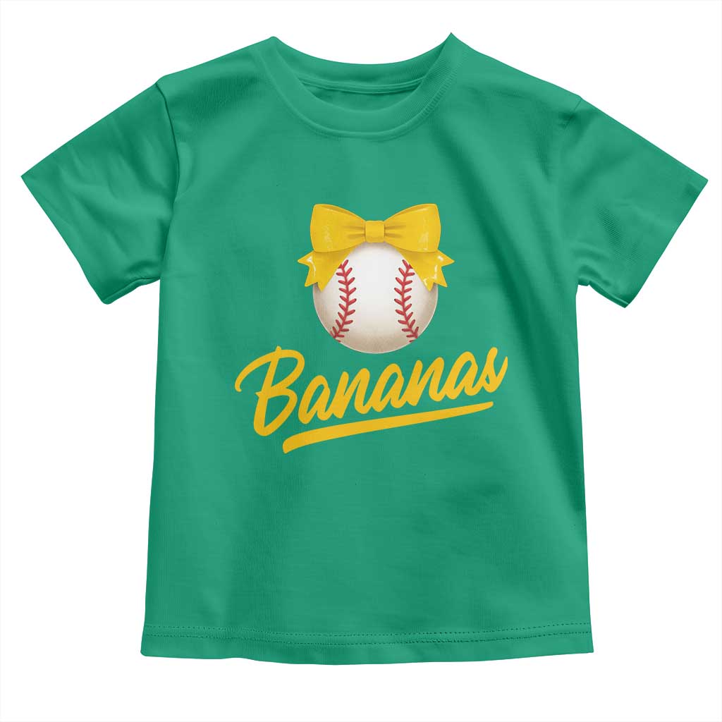 Bananas Coquette Bow Toddler T Shirt Banana Retro Popular Fruit Humor Cute Girls Kids TS10 Irish Green Print Your Wear