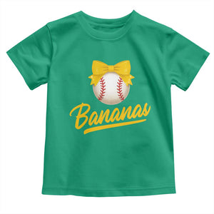 Bananas Coquette Bow Toddler T Shirt Banana Retro Popular Fruit Humor Cute Girls Kids TS10 Irish Green Print Your Wear